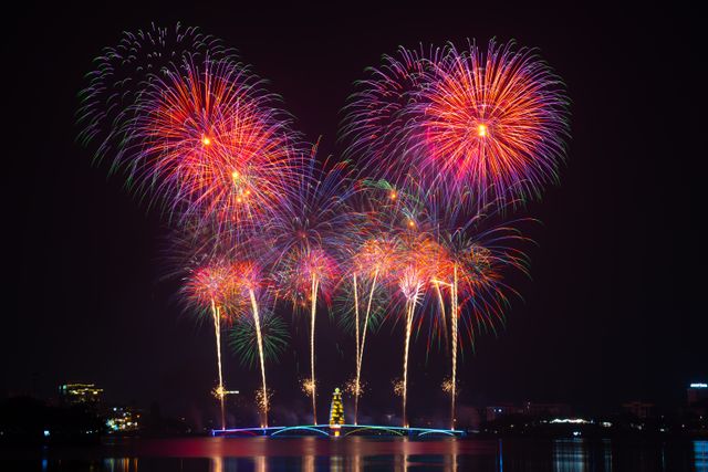 Valparaiso - Chile, Vina del Mar, Chile, Crowd, Firework Display