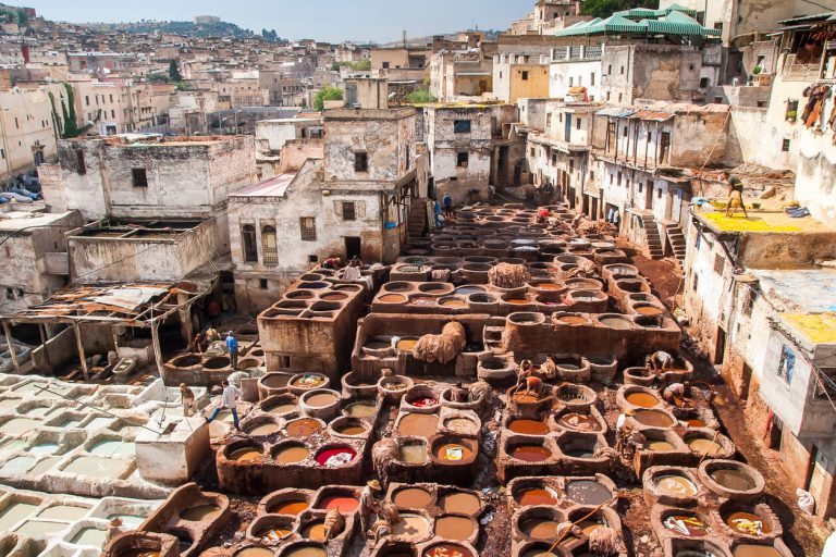 traditional medieval methods of dying and making leather products.