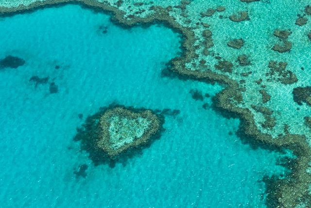 Aerial view of the Great Barrier Reef in Australia