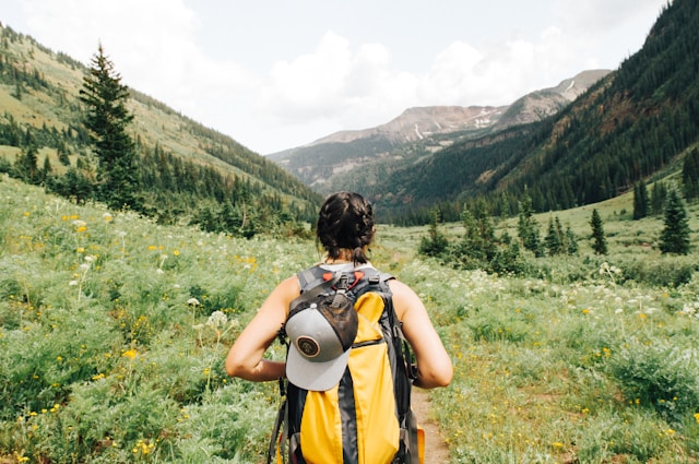 Hiker backpack trekking essentials