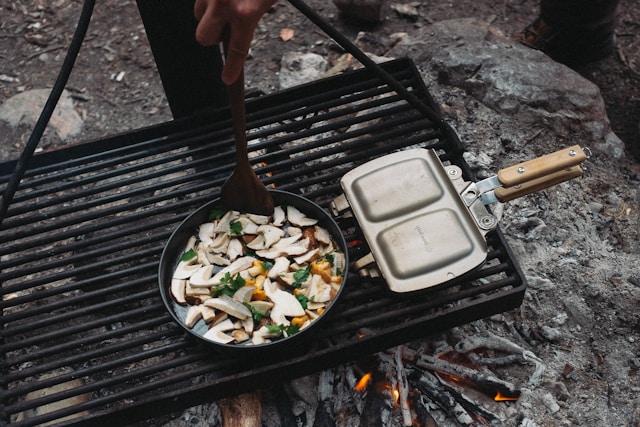 Camp Coffee Fire Breakfast Camping