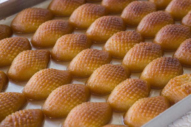 Delicious Turkish desserts displayed in a close-up shot
