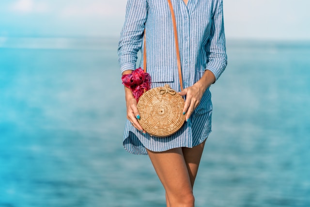 Swimsuit under long shirts - Beach outfit ideas