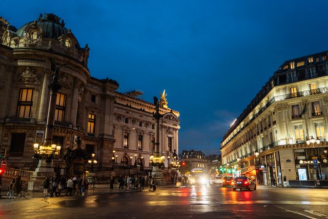 night view of paris, france