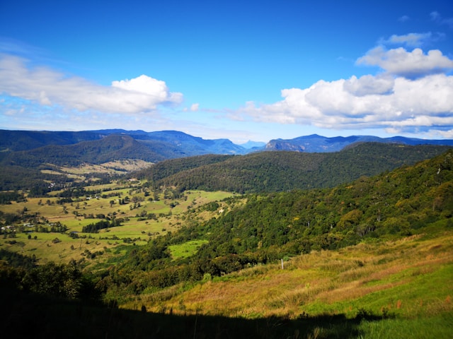 Views over Lamington National Park to Hinze Dam in Queensland's Gold Coast hinterland