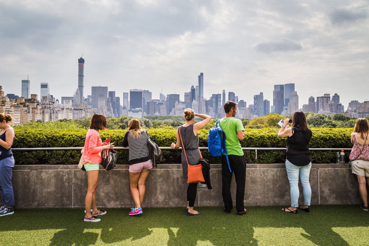 Central Park and Manhattan skyscrapers from the Metropolitan Museum of Art roof garden, New York