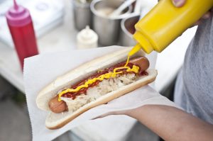 A hot dog in New York City