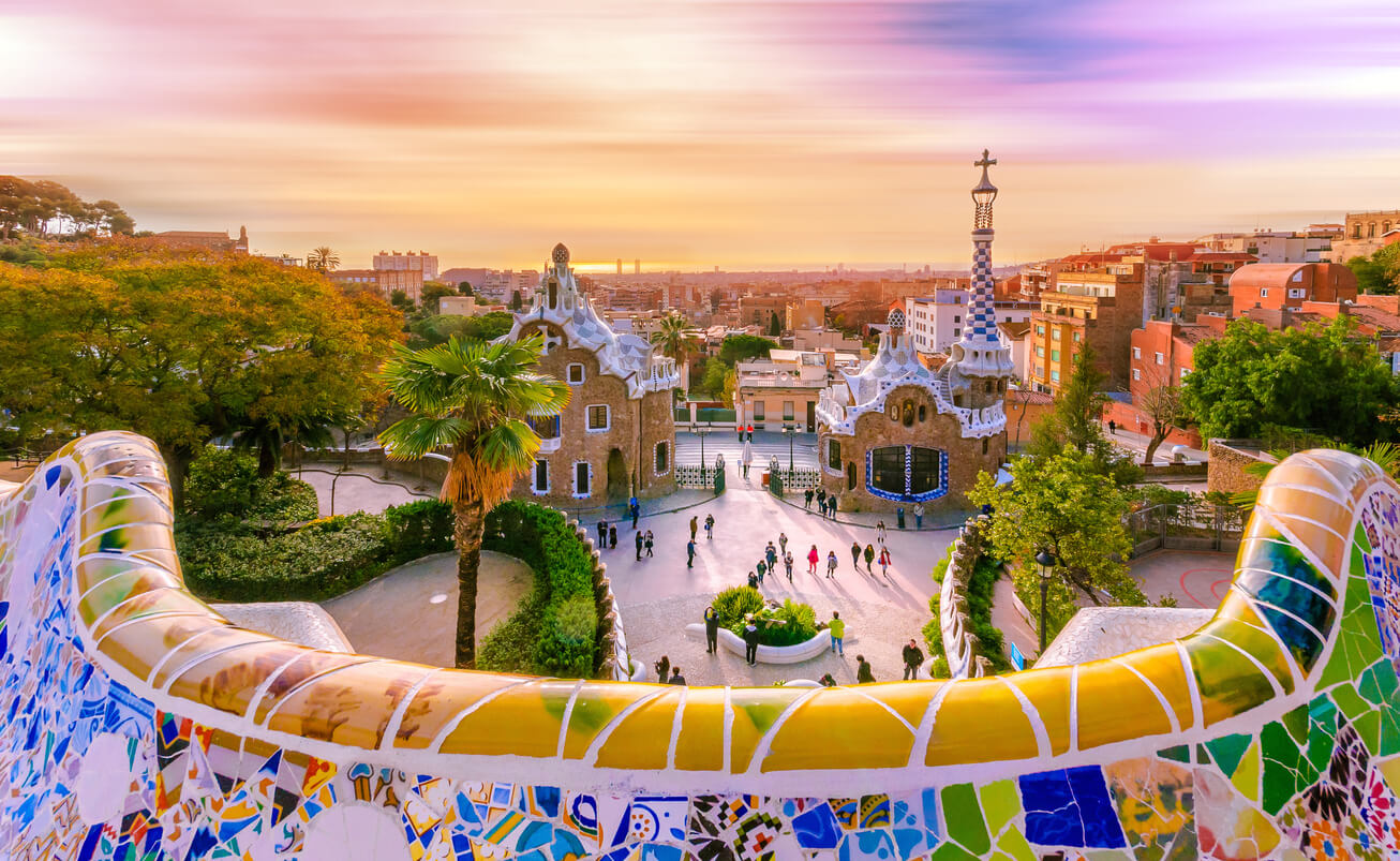 The amazing Park Guel in Barcelona, Spain