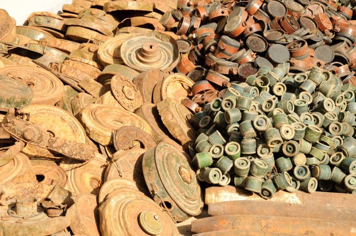 Old Cambodian landmines from the civil war.