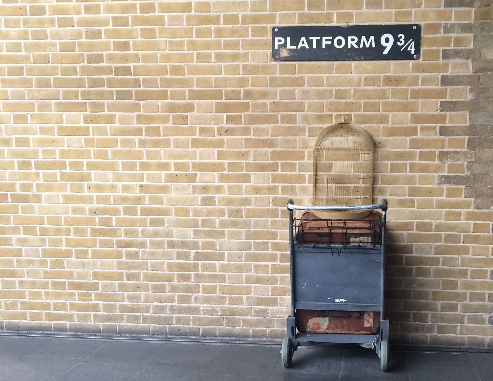 Platform 9 3/4 at King's Cross Station, London