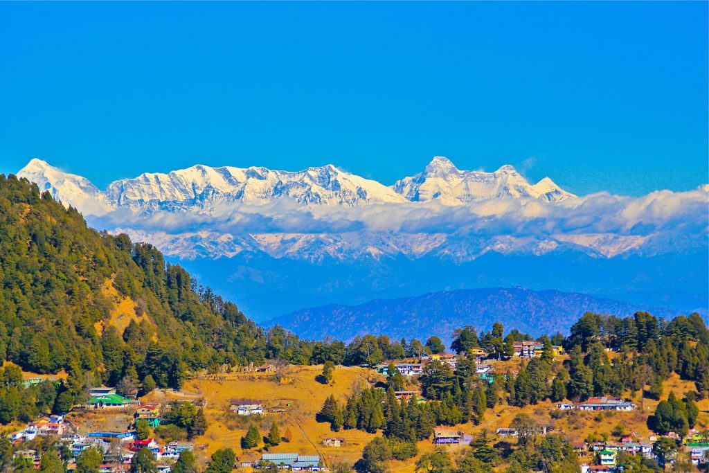 View of the Himalayas from the Nainital District - Indian hill stations