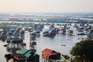 Houses in Tonle Sap, Cambodia