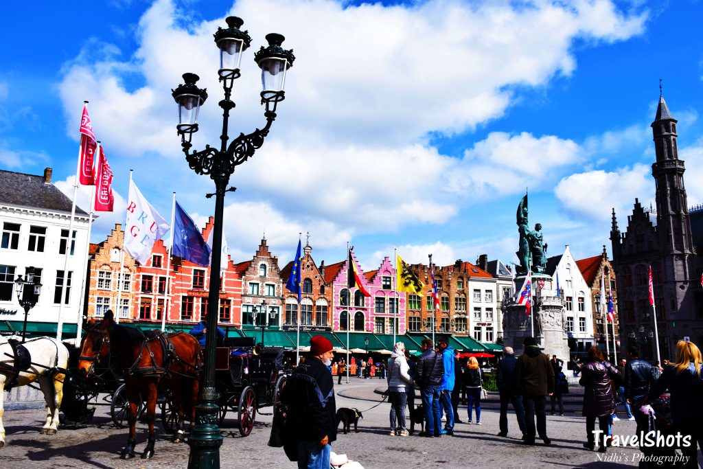 Grote Markt or Market square in Bruges