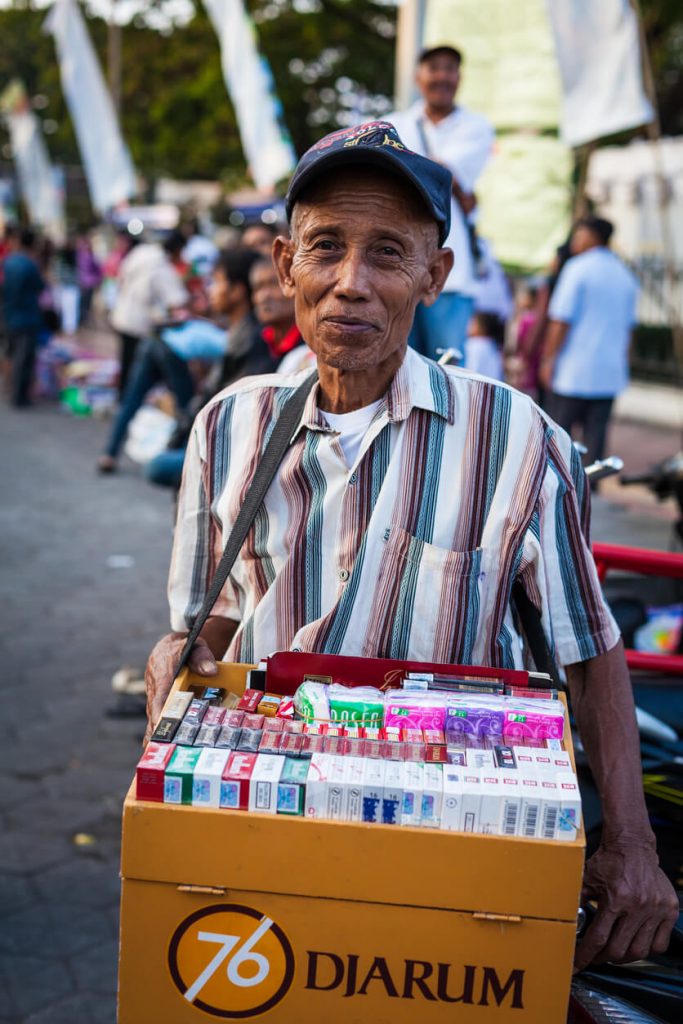 Cigarette Street vendor in Indonesia