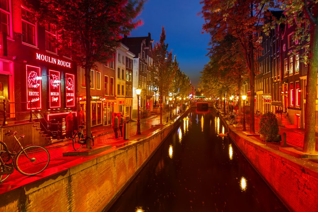 Red-light district in Amsterdam