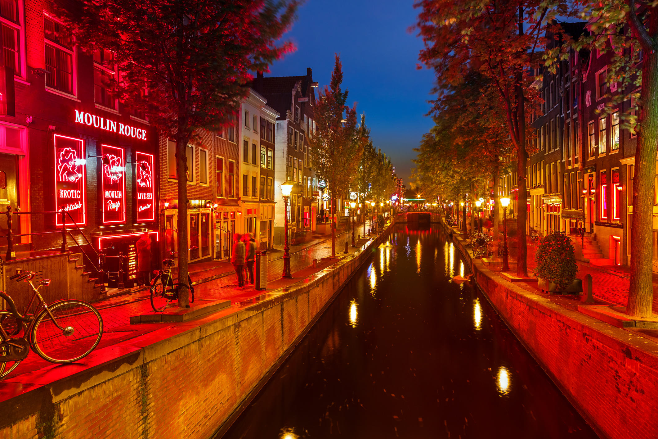 Red-light district in Amsterdam, one of the best cities to party at