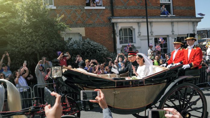 Prince Harry, Duke of Sussex and Meghan, Duchess of Sussex leave Windsor Castle Royal Honeymoon