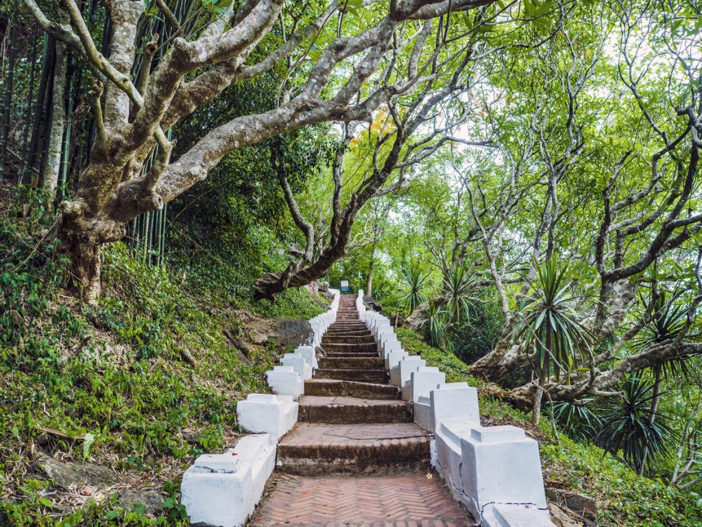 Stairs to the top to Mount Phousi, Laos