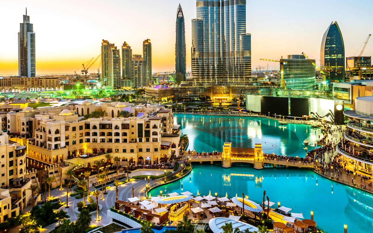 Dubai Skyscraper and Burj Khalifa, United Arab Emirates