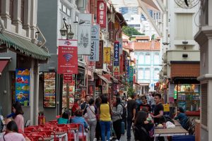 Food street in Singapore Chinatown