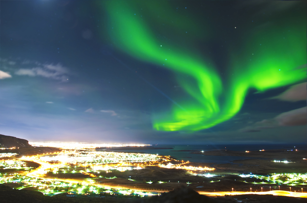 Night in Reykjavik City, Iceland