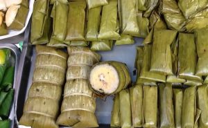 Rolled banana cake cambodian dishes food