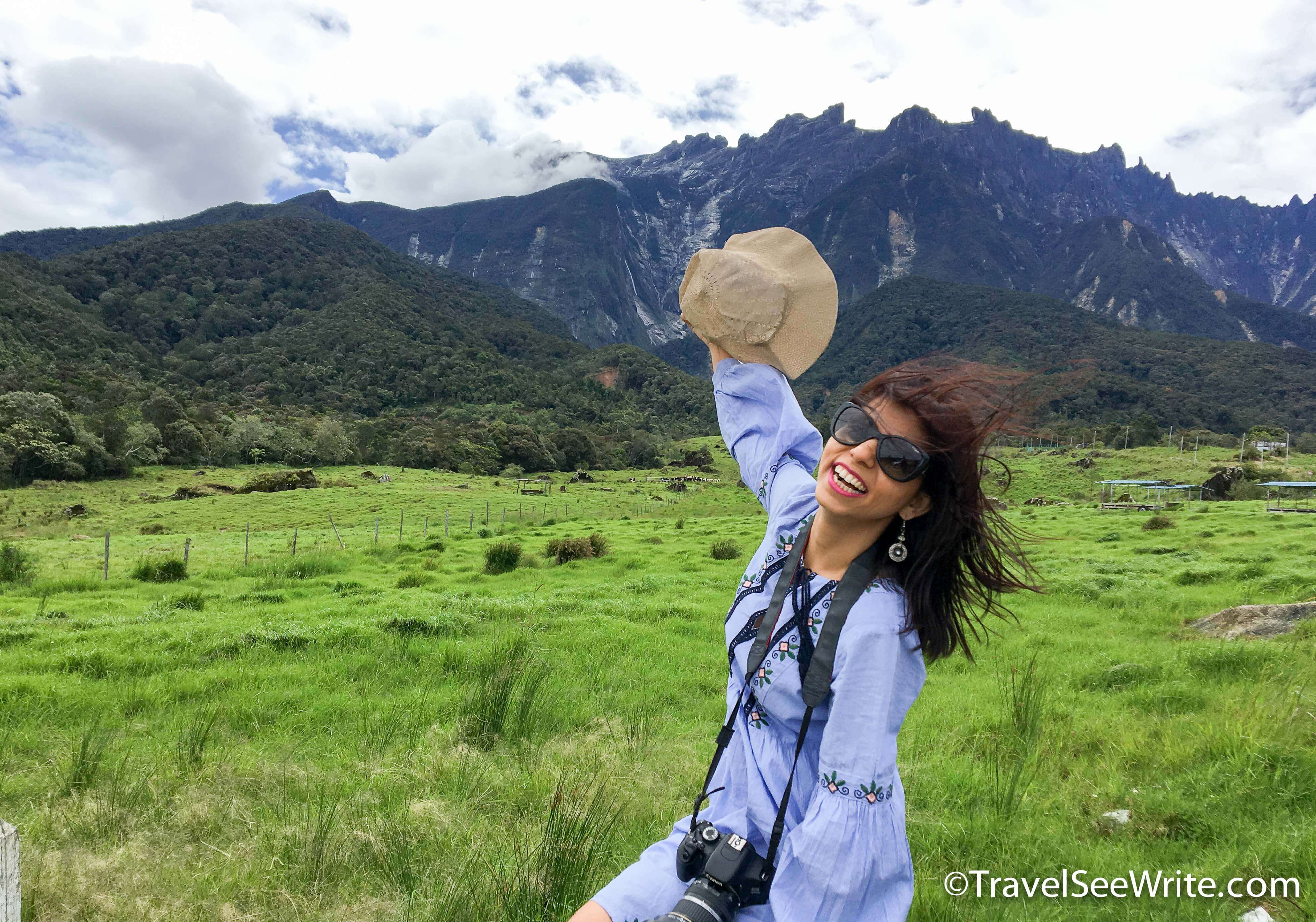 En route to Desa Dairy Farm, Mt Kinabalu in the background - southeast asia travel