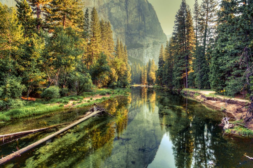 Virtual tours of natural sites like Yosemite Valley Landscape and River, California