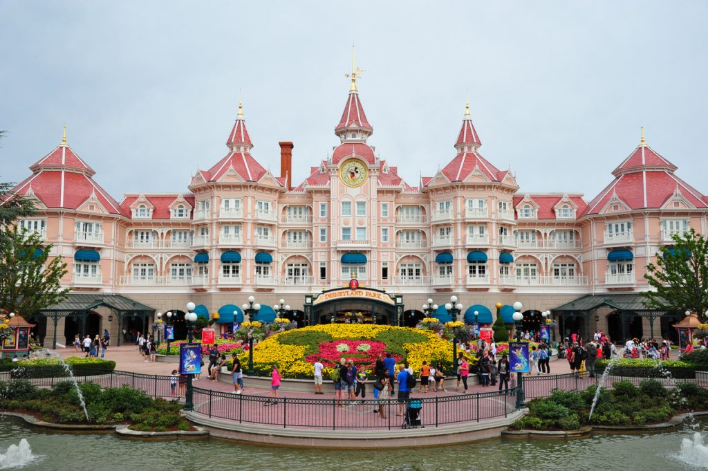 Entrance in Disneyland from Paris. Disney Park tips