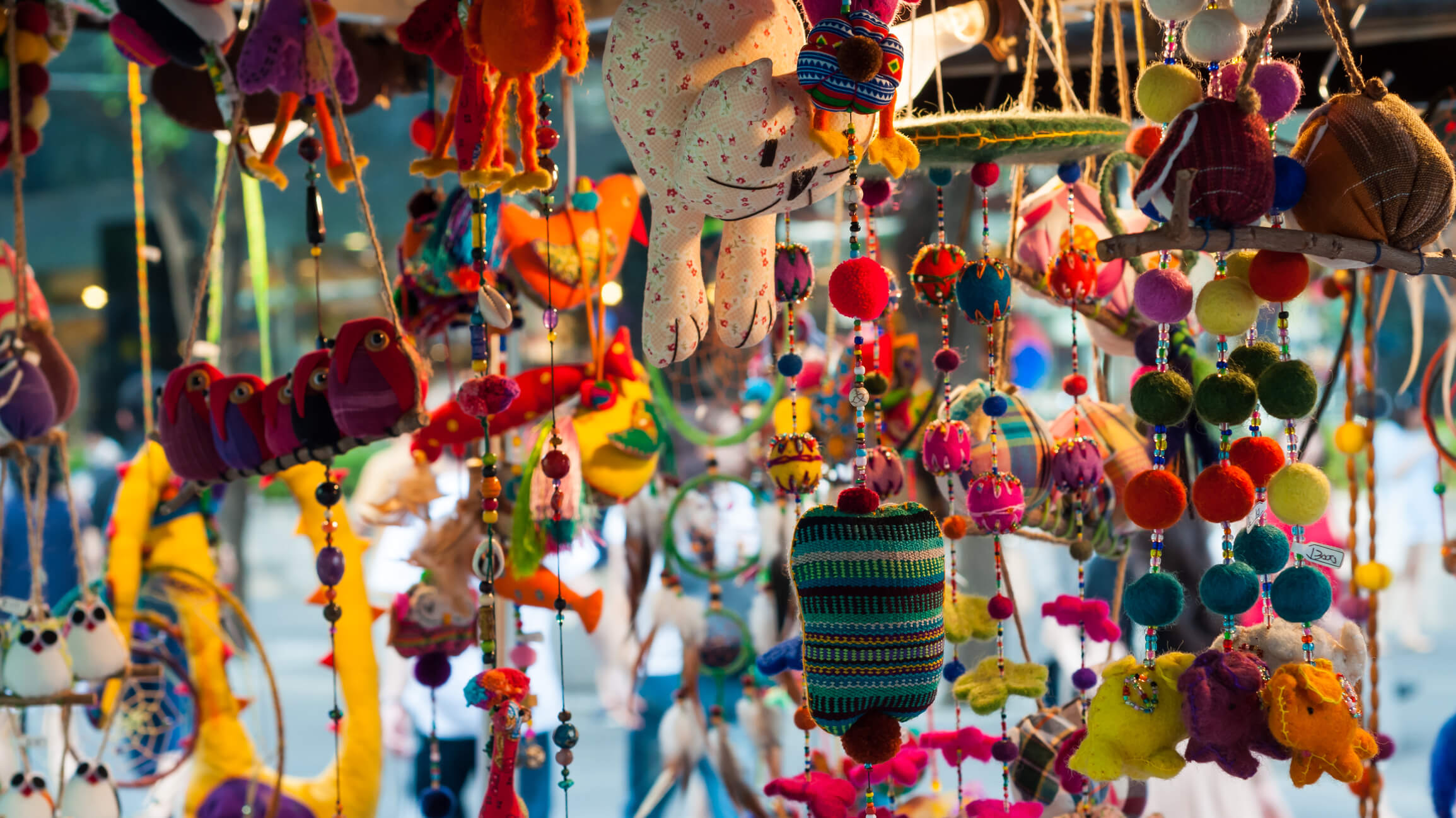 Hanging dolls at the flea markets in Seoul - shopping in Seoul