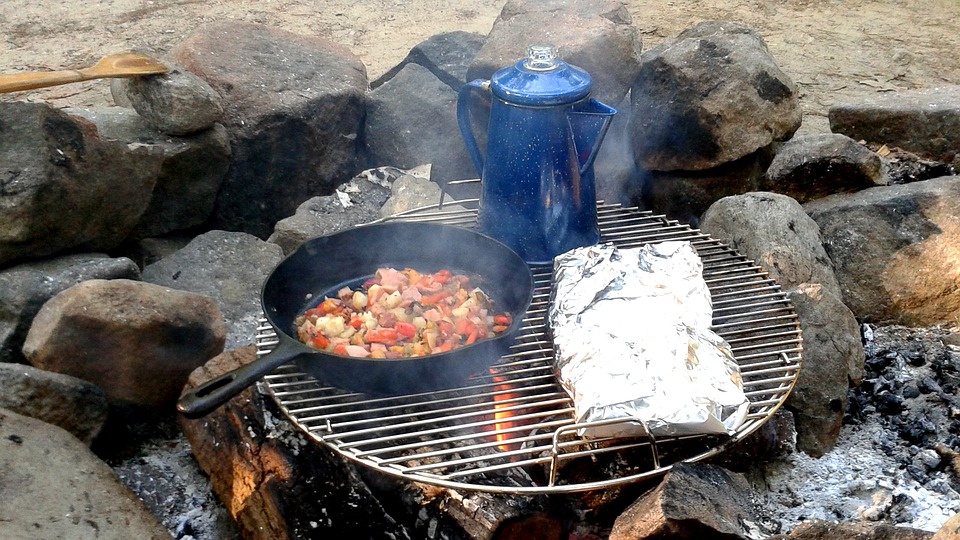 Camp Coffee Fire Breakfast Camping