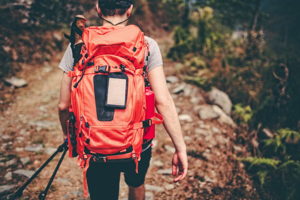 Hiker backpack trekking essentials