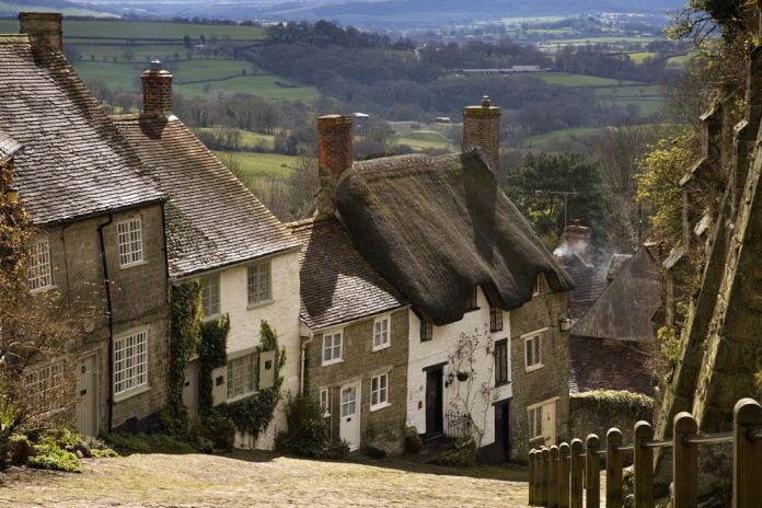 Gold Hill in Shaftesbury, Dorset, England