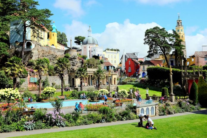 The colorful village and gardens of Portmeirion in North Wales.