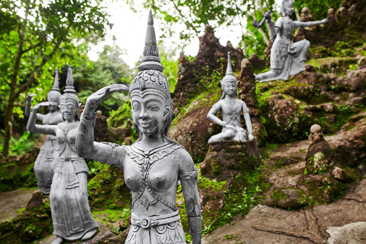 Statues In Secret Buddha Garden In Koh Samui - Koh Samui solo travel