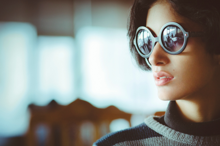 Sunglasses with winter attire