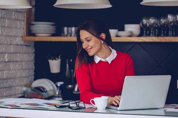 woman wearing a red formal sweater - Women's professional travel clothing