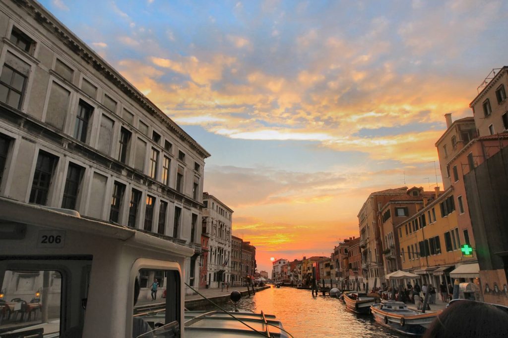 Vaporetto moving towards the outer islands - Venice on a budget