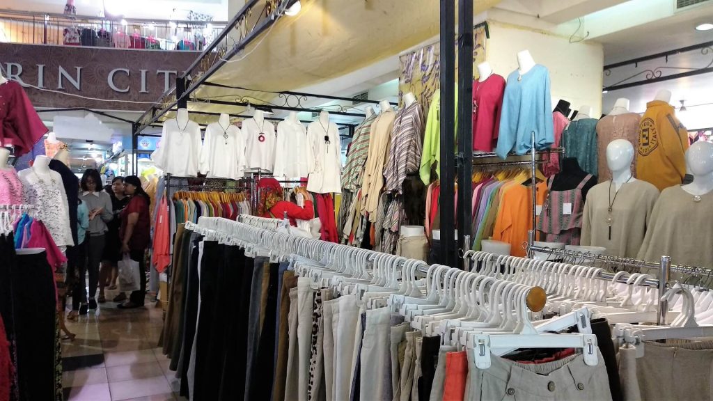 Clothes on display for shopping in Thamrin City, Jakarta