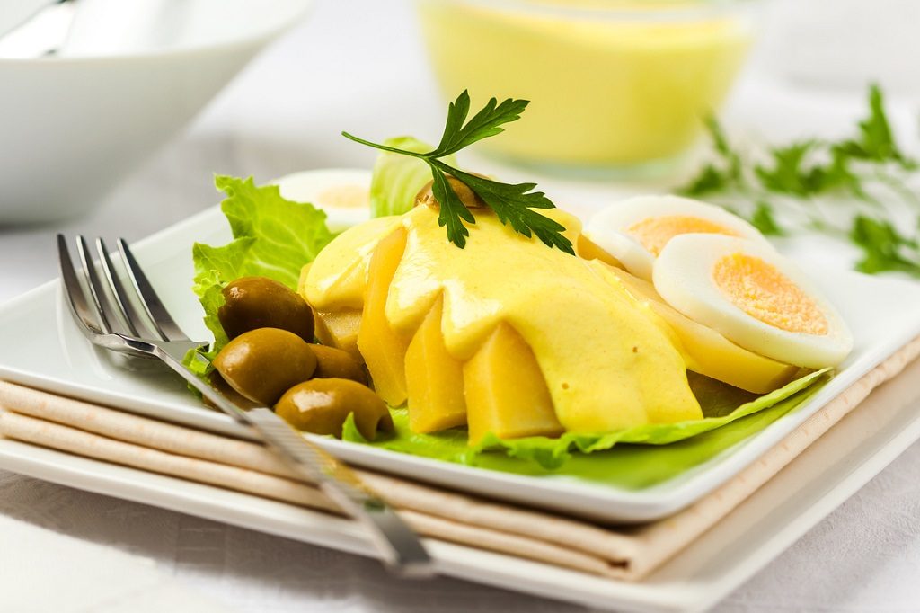 Papa a la huancaina. Peruvian dishes