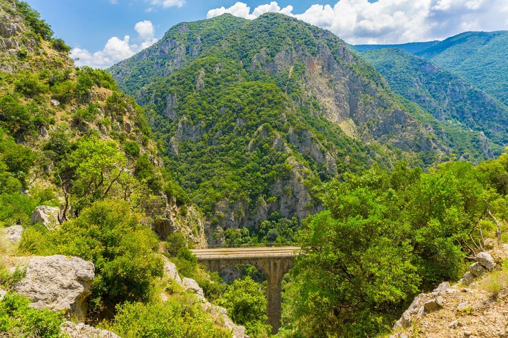 The old railway bridge of the Asopos river in Greece