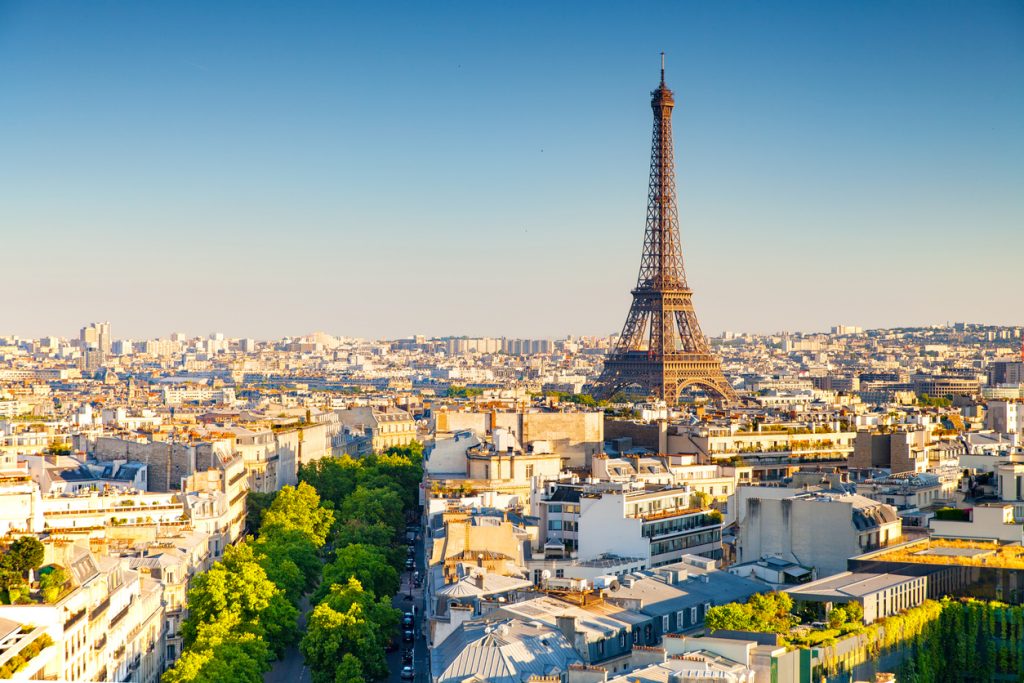 panoramic view of paris, france