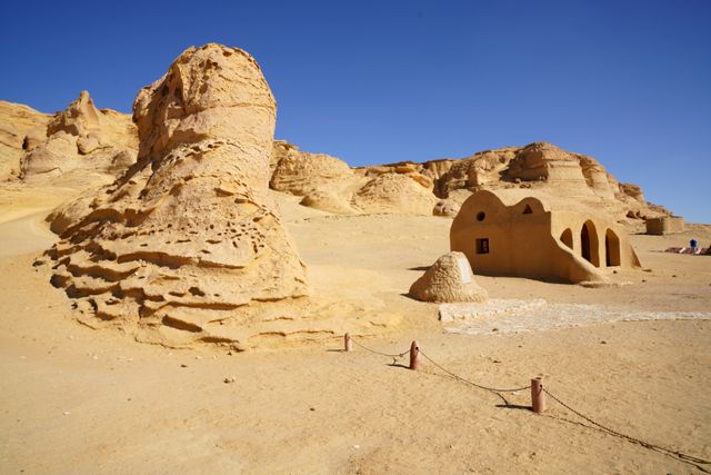Remains of buildings from the set of Star Wars in Ong Jemel, near Tozeur in Tunisia