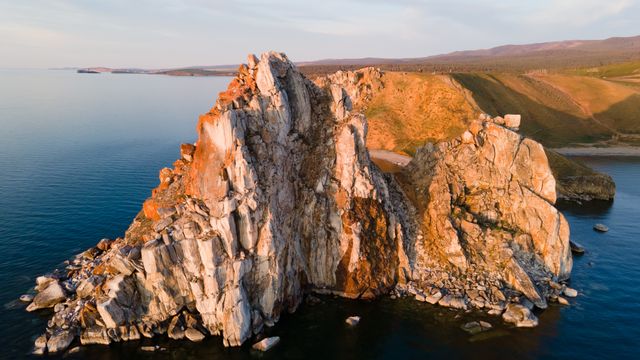 Olkhon Island Lake Baikal view of Cape Burkhan