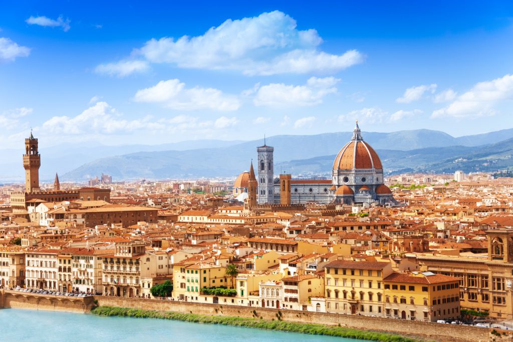 Cityscape panorama of Arno river, towers and cathedrals of Florence - things to see in florence