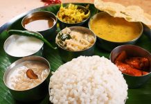Malabar Thali - a selection of different dishes