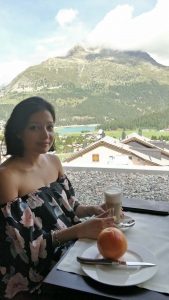 Coffee with a view at St Moritz