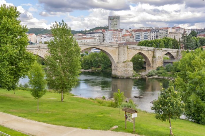 Roman bridge over Minno river in Ourense