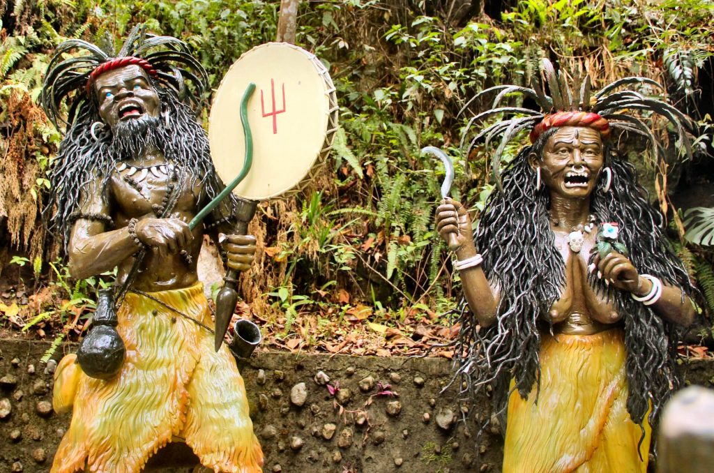 Shamanic figures at Banjhakri falls - Best places to visit in Gangtok