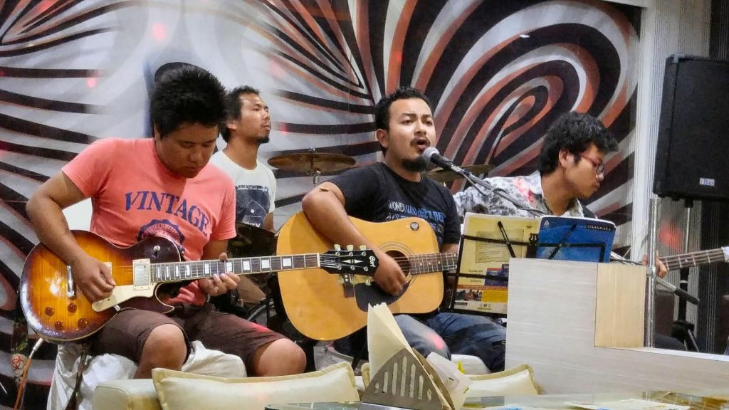 A Manipur band performing at a local cafe